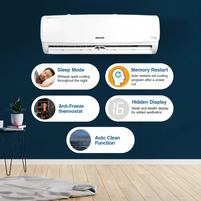 VOLTAS 1.0 Ton Split AC 3 Star Inverter 123V Vectra Elegant - Image 3