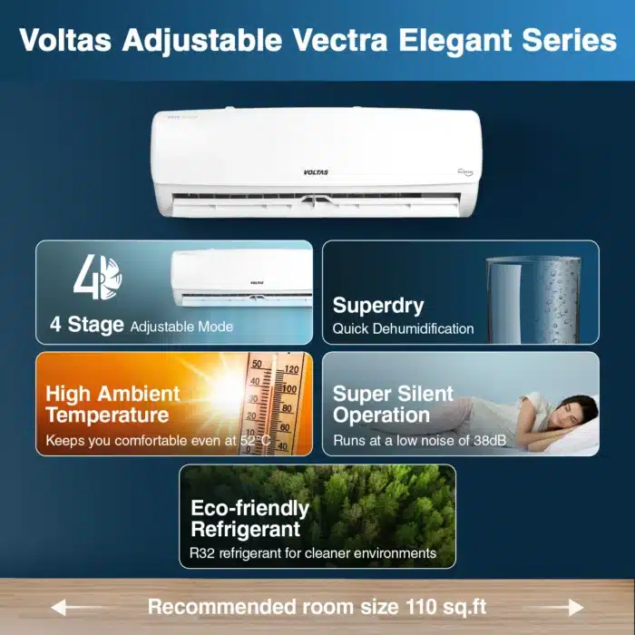 VOLTAS 1.0 Ton Split AC 3 Star Inverter 123V Vectra Elegant - Image 4